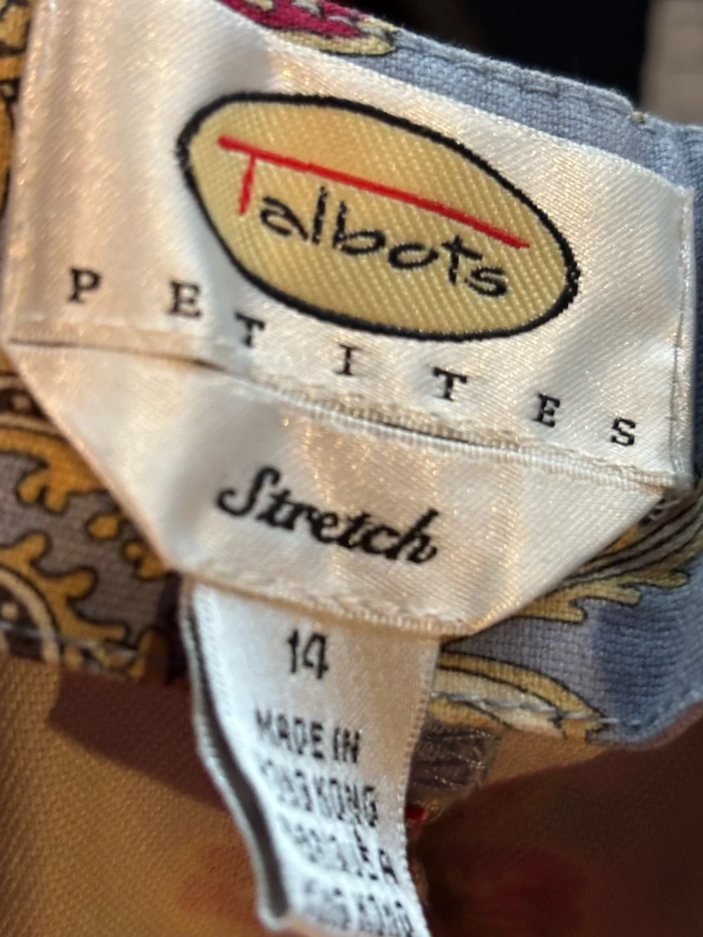 Talbots Light Blue Dress Pants with Red & Gold Floral Embroidery